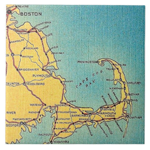 Carreau de céramique avec carte ancienne de Cape C