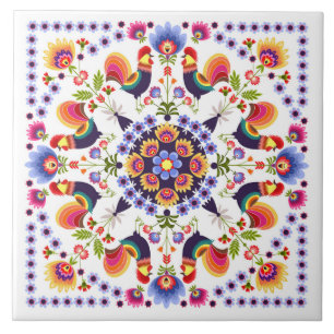 Carreau de céramique avec les gens polonais de