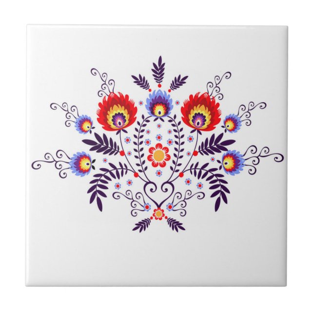 Carreau de céramique avec les gens polonais de (Devant)