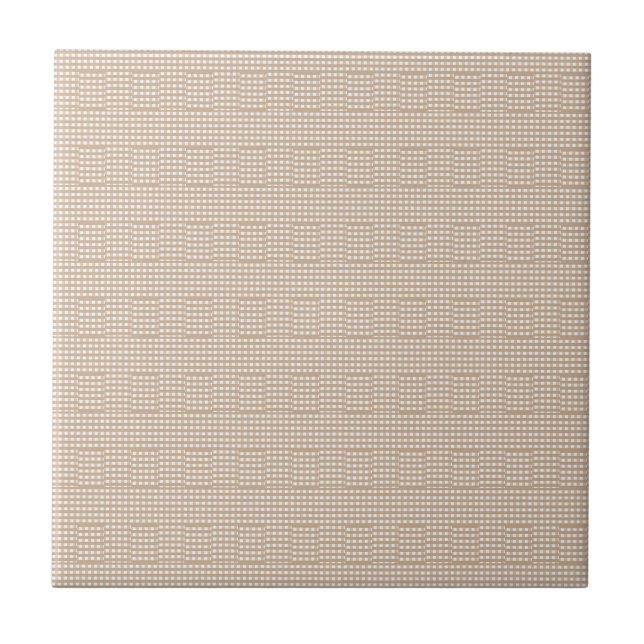 Carreau de céramique beige à rayures carrées (Devant)