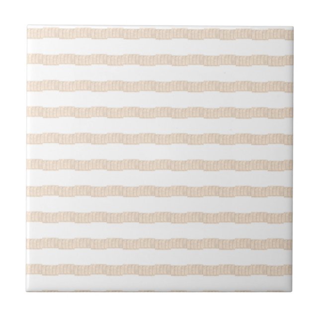 Carreau de céramique beige à rayures Classique Mod (Devant)