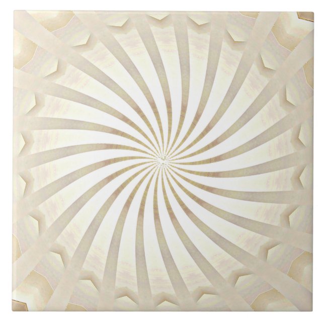 Carreau de céramique beige crème tourbillon (Devant)