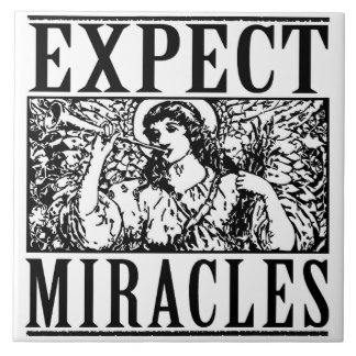 Carreau de céramique blanc Expect Miracles 6" sq