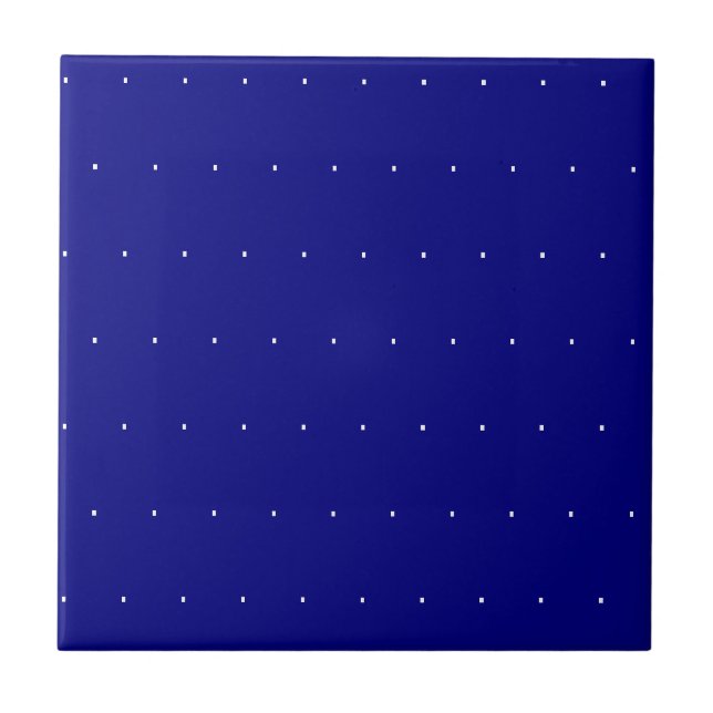 Carreau de céramique bleu et blanc à pois (Devant)