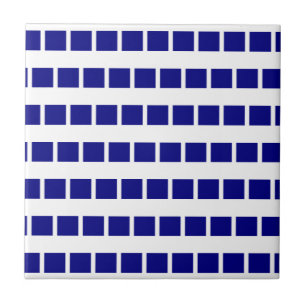 Carreau de céramique bleu et blanc à rayures à car