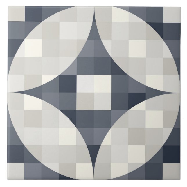 Carreau de céramique bleu gris et beige moderne du (Devant)