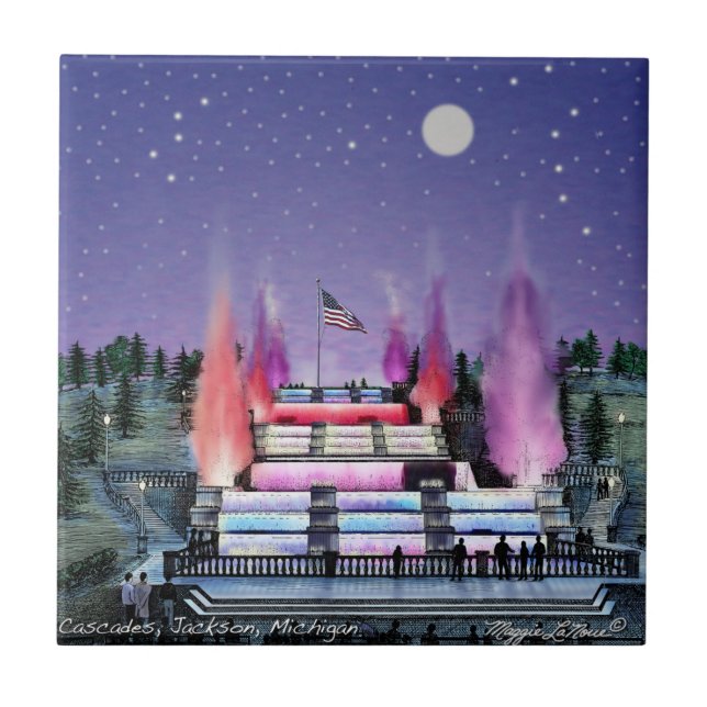 Carreau de céramique - cascades Jackson Michigan (Devant)