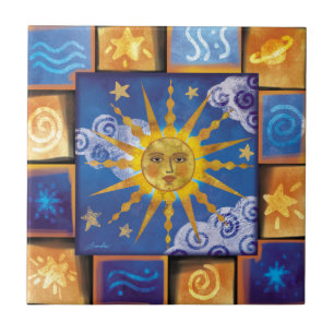 Carreau de céramique céleste de Sun