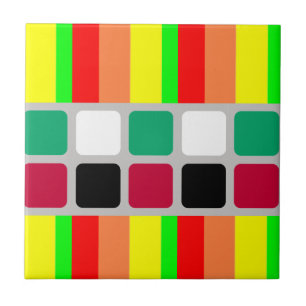 Carreau de céramique couleur rayure colorée