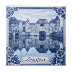Carreau de céramique d'Amersfoort de style Delft B