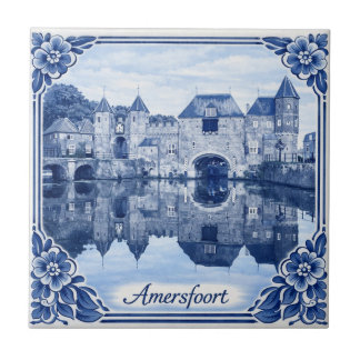 Carreau de céramique d'Amersfoort de style Delft B