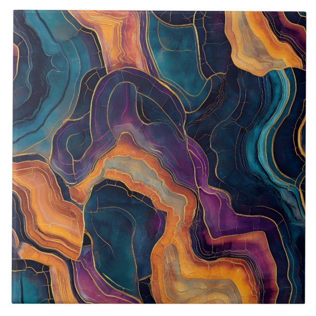 Carreau de céramique d'art agate (Devant)