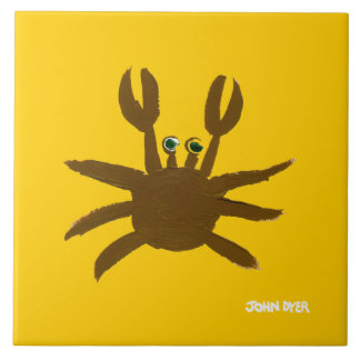 Carreau de céramique d'art : Crabe cornouaillais