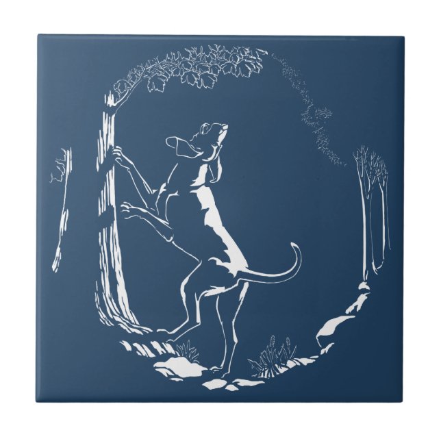 Carreau de céramique d'art de chien de chasse déco (Devant)