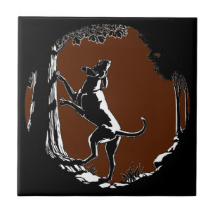 Carreau de céramique d'art de chien de chasse Déco