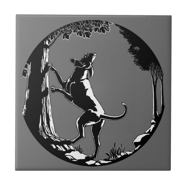 Carreau de céramique d'art de chien de limier déco (Devant)