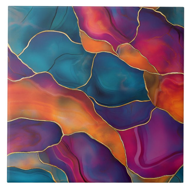 Carreau de céramique d'art en agate (Devant)