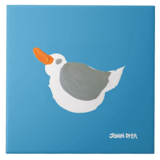 Carreau de céramique d'art : Mouette de vol de