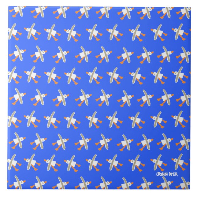 Carreau de céramique d'art : Tinctorial de John. (Devant)