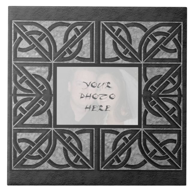 Carreau de céramique" de cadre en pierre gris (Devant)