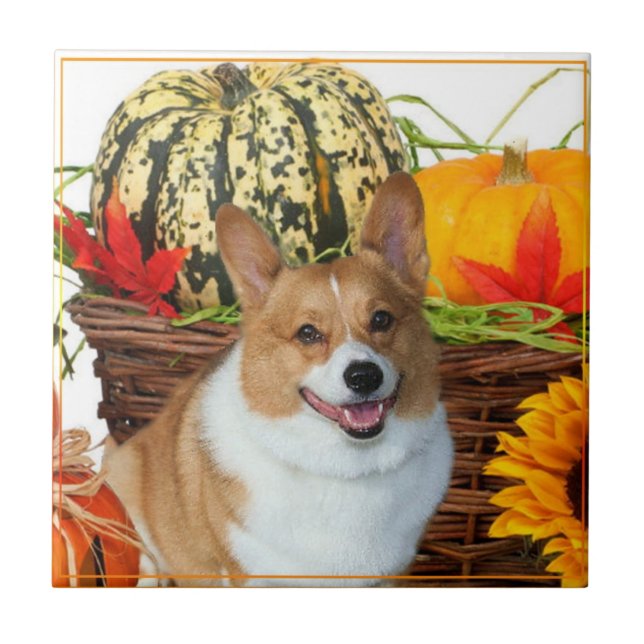 Carreau de céramique de corgi de Halloween Gallois (Devant)