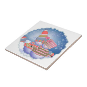 Carreau de céramique de couples de neige