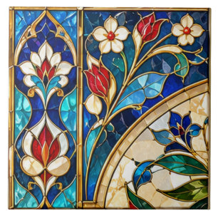 Carreau de céramique de Damas fleur et tulipe otto