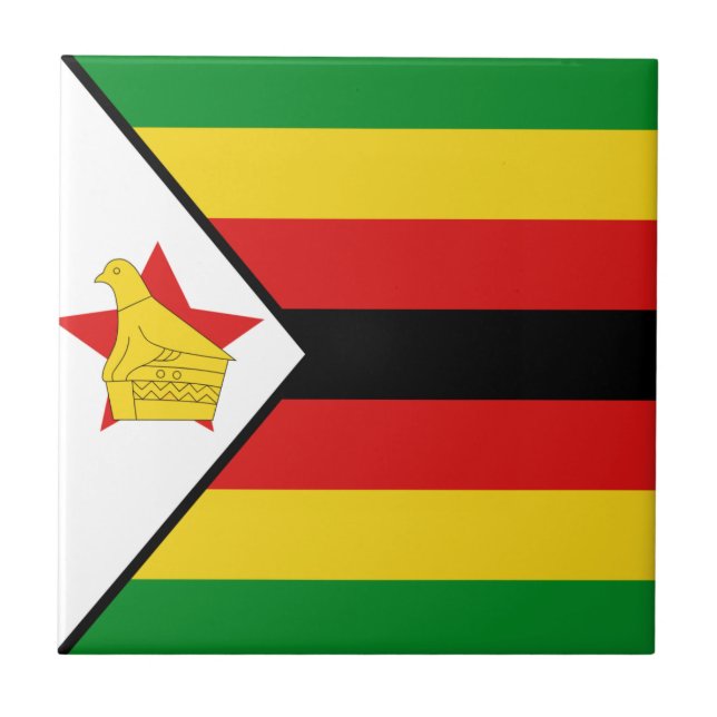 Carreau de céramique de drapeau du Zimbabwe (Devant)