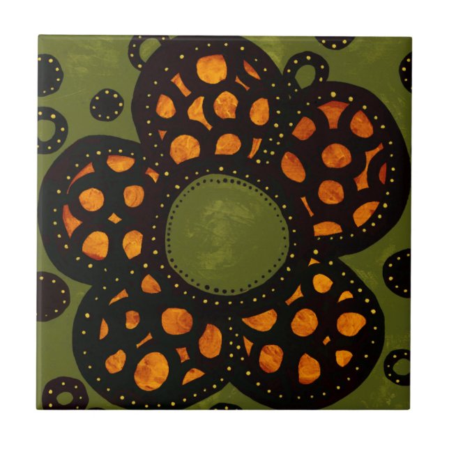 Carreau de céramique de fleur (Devant)