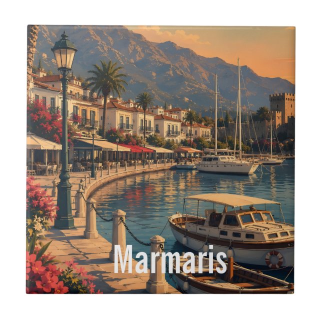Carreau de céramique de l'affiche de voyage Marmar (Devant)