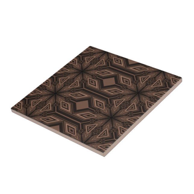 Carreau de céramique de mosaïque brun chocolat (Côté)