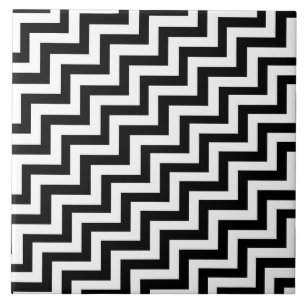 Carreau de céramique de motif noir et blanc