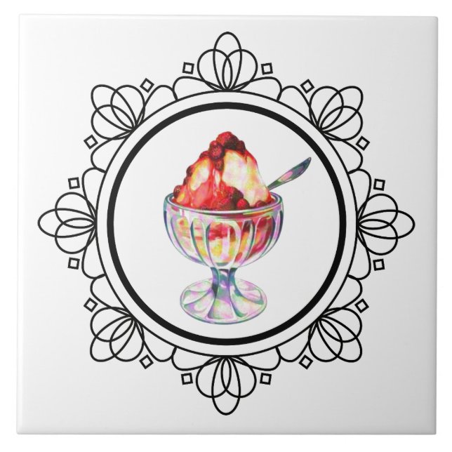 Carreau de céramique de parfait vintage de crème (Devant)