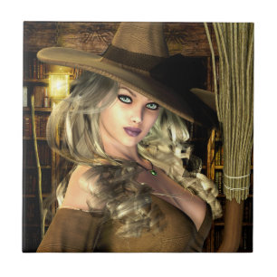 Carreau de céramique de sorcière de sorcellerie