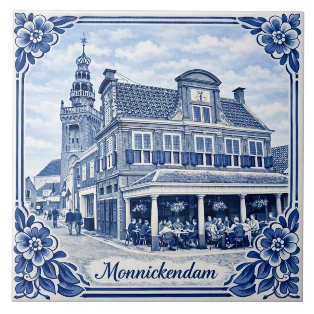 carreau de céramique de style bleu de Delft de Mon (Devant)
