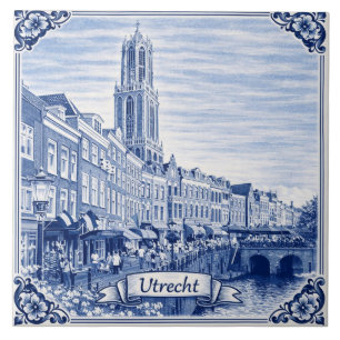 carreau de céramique de style bleu Delft d'Utrecht
