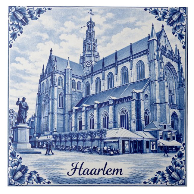 Carreau de céramique de style Delft Blue de l'égli (Devant)