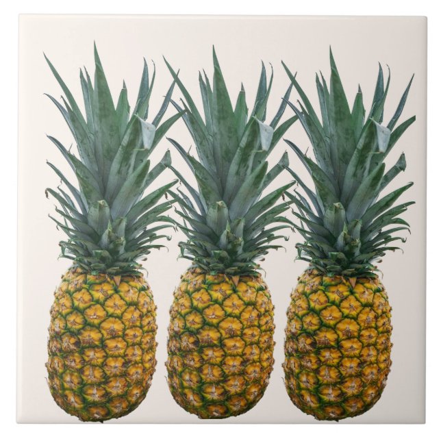 Carreau de céramique décoratif Ananas Tropical (Devant)