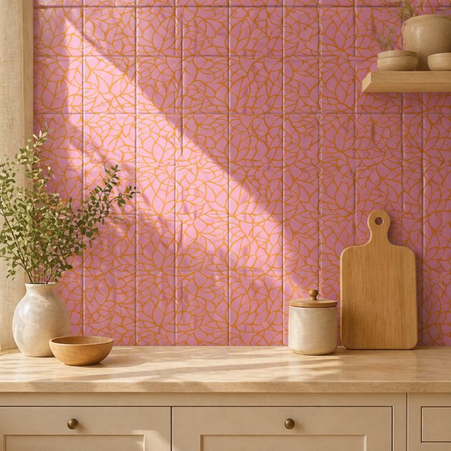 Carreau de céramique décoratif botanique moderne | (Kitchen)