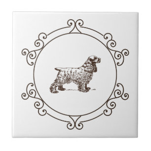Carreau de céramique décoratif Cocker Spaniel