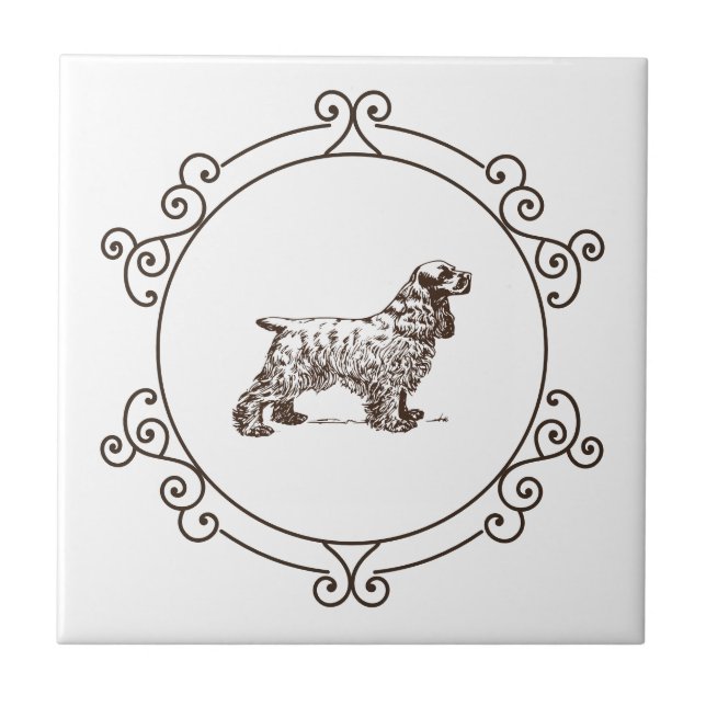 Carreau de céramique décoratif Cocker Spaniel (Devant)