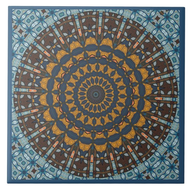 Carreau de céramique décoratif Mandala (Devant)