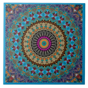 Carreau de céramique décoratif Mandala