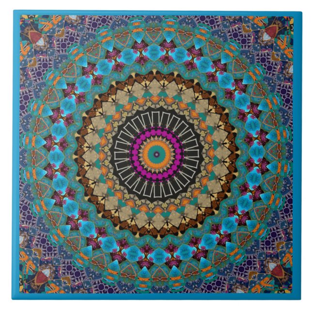 Carreau de céramique décoratif Mandala (Devant)