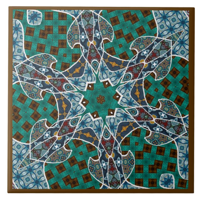 Carreau de céramique décoratif Mandala (Devant)