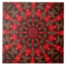 Carreau de céramique décoratif rouge