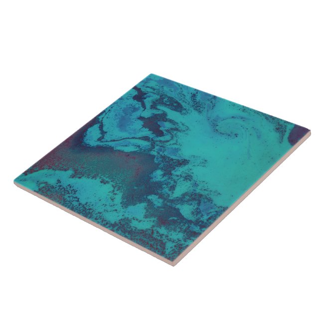 Carreau de céramique décoratif Turquoise Tidal Aby (Côté)