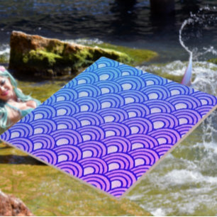 Carreau de céramique dégradé aux écailles céruléen