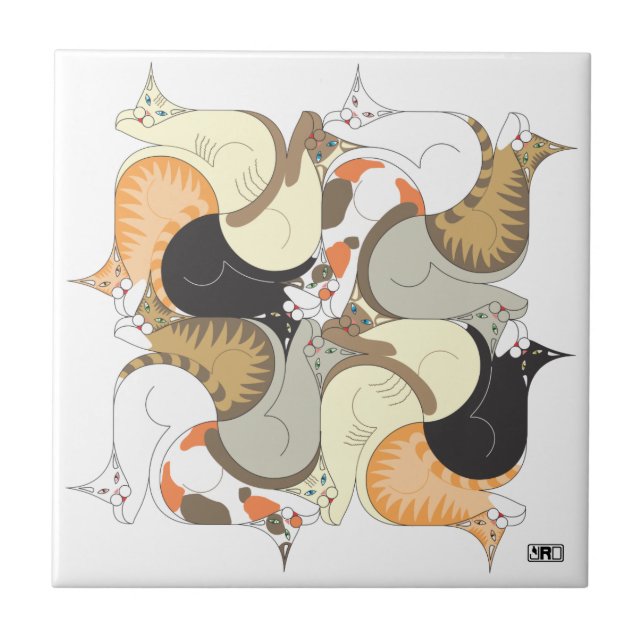 Carreau de céramique d'Ellie de fourrure (Devant)