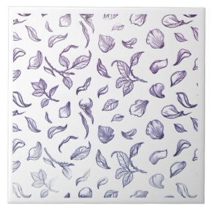 Carreau de céramique élégant à motif de pétales de